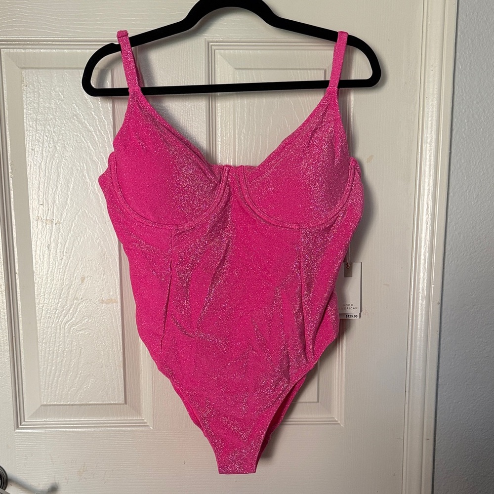 Good American Glittering Pink One Piece
